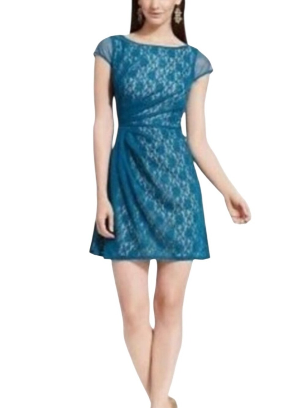 Women's Jessica Simpson Teal Lace Dress Sz 8